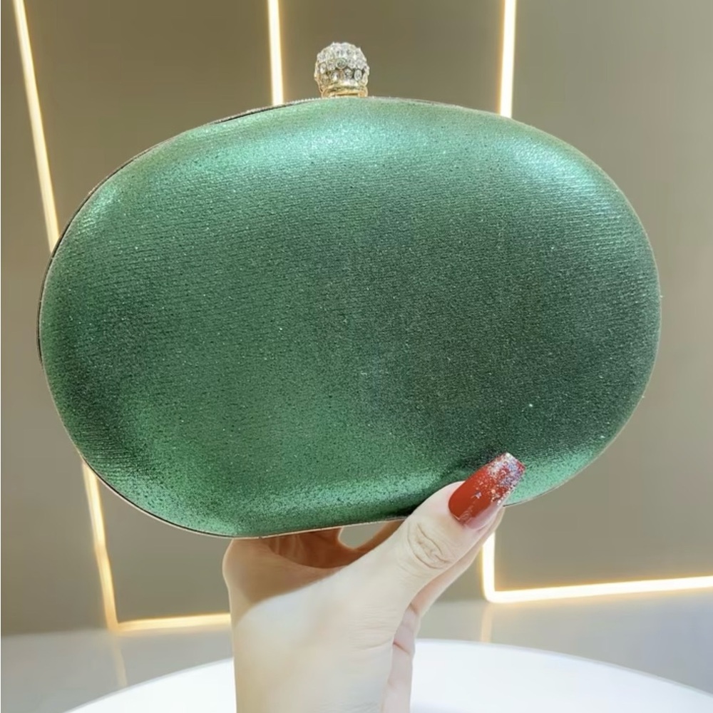 NWT Green and Blue Rhinestone Peacock Clutch - Picture 4 of 8